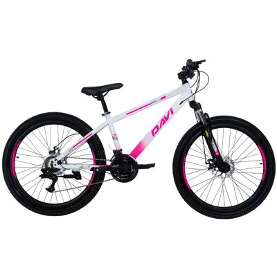 DaviBikes Rower górski MTB Davi Bonita 26, 145–170 cm, 21 biegów, różowy/biały DaviBikes Rower górski MTB Davi Bonita 26, 145–170 cm, 21 biegów, różowy/biały