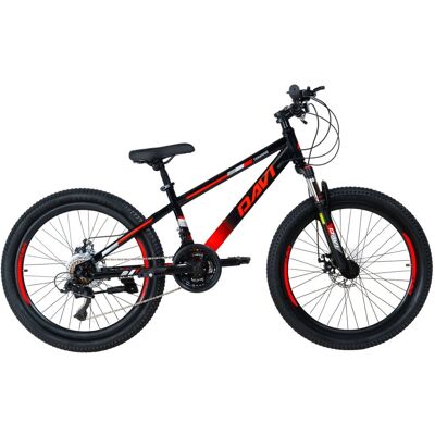 DaviBikes Rower górski MTB Davi Terrano 24″, 130-160 cm, 21 biegów, czarno-czerwony DaviBikes Rower górski MTB Davi Terrano 24″, 130-160 cm, 21 biegów, czarno-czerwony