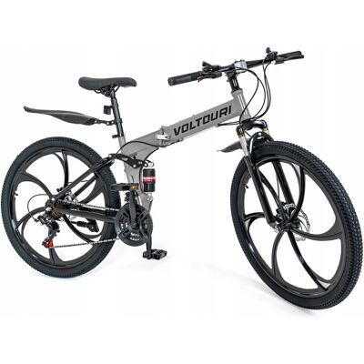 Thunder Rower górski Voltouri 26' składany podwójna amortyzacja mtb Shimano 21 biegów szary Thunder Rower górski Voltouri 26' składany podwójna amortyzacja mtb Shimano 21 biegów szary