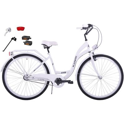 Rower miejski 28 damski Kozbike (K25) biały 3 biegi (J3) Rower miejski 28 damski Kozbike (K25) biały 3 biegi (J3)