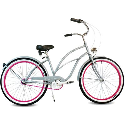 RoyalBi Królewskie Rowery Rower miejski damski 26 cruiser damka PINK ROYALBI damski szary róż 3 biegi RoyalBi Królewskie Rowery Rower miejski damski 26 cruiser damka PINK ROYALBI damski szary róż 3 biegi