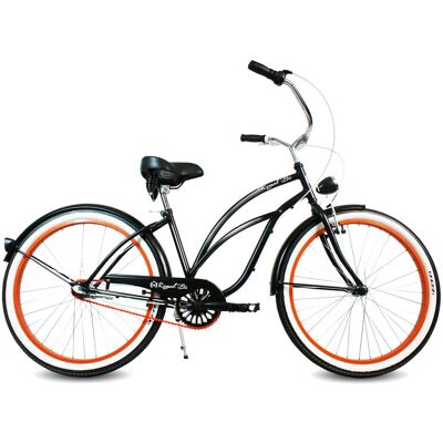 RoyalBi Królewskie Rowery Rower miejski damski Cruiser 28 PUMPKIN SPICE czarny mat pomarańczowy RoyalBi Królewskie Rowery Rower miejski damski Cruiser 28 PUMPKIN SPICE czarny mat pomarańczowy