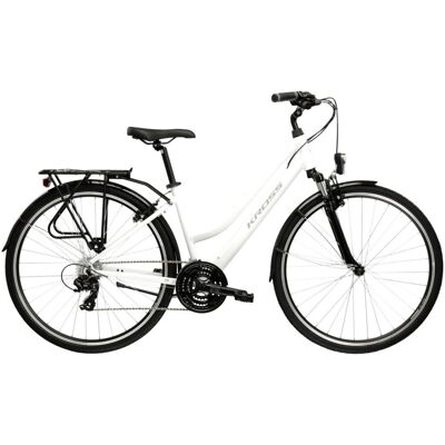 Rower Trekkingowy Damski Kross Trans 1.0 S(15') 28 Biały/szary Połysk Rower Trekkingowy Damski Kross Trans 1.0 S(15') 28 Biały/szary Połysk