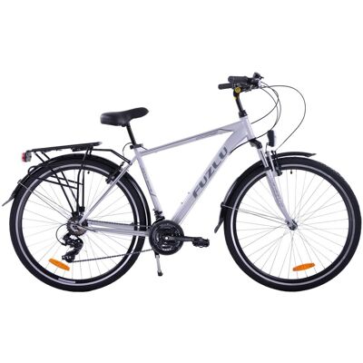 Rower Trekkingowy Fuzlu Core Męski Amt Srebrno-Szary 19' Rower Trekkingowy Fuzlu Core Męski Amt Srebrno-Szary 19'