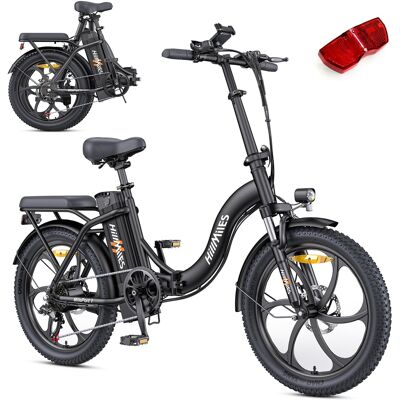 Hillmiles Mileport 1 Składany Rower Elektryczny Fat Bike 20'X3.0', Silnik 250w, Akumulator 36v 13ah 468wh, Zasięg Do 100 Km, Shimano 7 Biegów, Czarny Hillmiles Mileport 1 Składany Rower Elektryczny Fat Bike 20'X3.0', Silnik 250w, Akumulator 36v 13ah 468wh, Zasięg Do 100 Km, Shimano 7 Biegów, Czarny