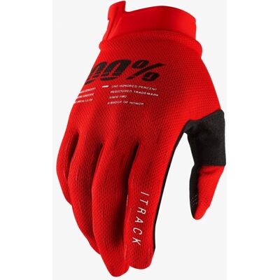 100% Rękawiczki Rowerowe Męskie Itrack Red Sto-10015-003-12 S 100% Rękawiczki Rowerowe Męskie Itrack Red Sto-10015-003-12 S
