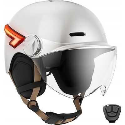 Casr Ivory Brillant M Kask rowerowy z LED-ową osłoną i światłami bezpieczeństwa - Dorośli Casr Ivory Brillant M Kask rowerowy z LED-ową osłoną i światłami bezpieczeństwa - Dorośli