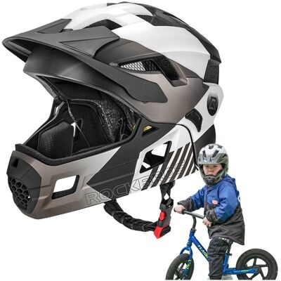 Kask Rowerowy Dziecięcy Z Odpinaną Szczęką Rozmiar M (54-57) - Szary Rockbros Kask Rowerowy Dziecięcy Z Odpinaną Szczęką Rozmiar M (54-57) - Szary Rockbros