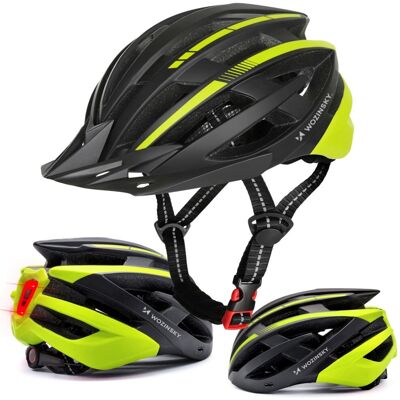Kask Rowerowy Mtb Wozinsky Z Tylną Lampką Usb L - Czarno-Żółty Kask Rowerowy Mtb Wozinsky Z Tylną Lampką Usb L - Czarno-Żółty