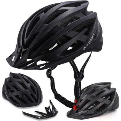 Kask Rowerowy Mtb Wozinsky Z Tylną Lampką Usb M - Czarny Kask Rowerowy Mtb Wozinsky Z Tylną Lampką Usb M - Czarny