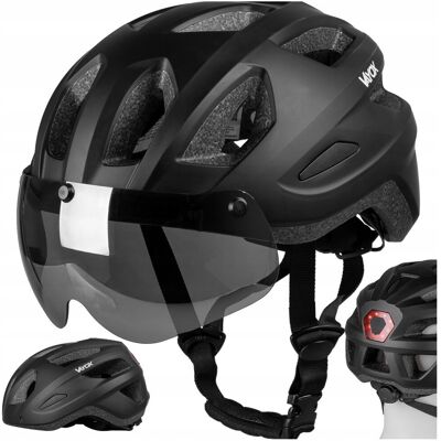 Kask Rowerowy Mtb Z Lampką Led Regulowany Lekki Szybka 55-58cm Black Vayox Kask Rowerowy Mtb Z Lampką Led Regulowany Lekki Szybka 55-58cm Black Vayox
