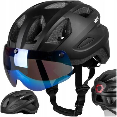 Kask Rowerowy Mtb Z Lampką Led Regulowany Lekki Szybka Black Mat Acti Vayox Kask Rowerowy Mtb Z Lampką Led Regulowany Lekki Szybka Black Mat Acti Vayox