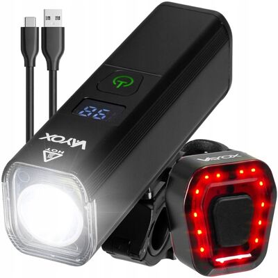 Lampka Rowerowa Przednia I Tylna Oświetelnie Led Aku Usb-C Zestaw Pro Vayox Lampka Rowerowa Przednia I Tylna Oświetelnie Led Aku Usb-C Zestaw Pro Vayox