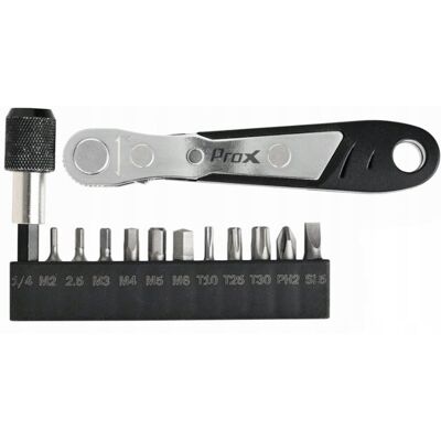 Multitool Prox Zestaw Kluczy Rowerowych Grzechotka Kieszonkowa 110mm Kit-17 Multitool Prox Zestaw Kluczy Rowerowych Grzechotka Kieszonkowa 110mm Kit-17