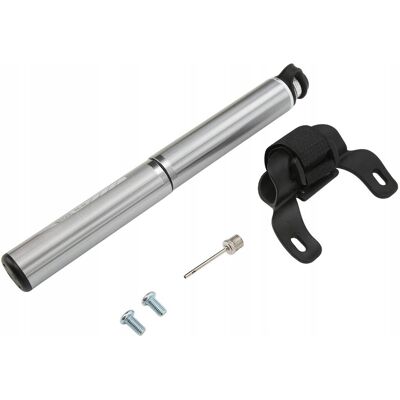 Inny producent Pompka do opon z wężykiem Shrader Presta mocowanie aluminiowa srebrna Inny producent Pompka do opon z wężykiem Shrader Presta mocowanie aluminiowa srebrna
