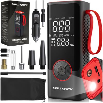MalTrack Pompka Rowerowa Elektryczna Kompresor Akumulatorowy Powerbank 6000 mAh AirGO200 MalTrack Pompka Rowerowa Elektryczna Kompresor Akumulatorowy Powerbank 6000 mAh AirGO200