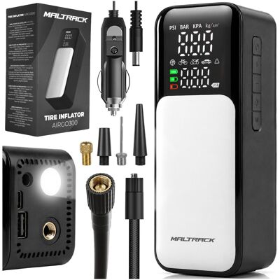 MalTrack Pompka Rowerowa Elektryczna Kompresor Akumulatorowy Powerbank 6000 mAh AirGO300 MalTrack Pompka Rowerowa Elektryczna Kompresor Akumulatorowy Powerbank 6000 mAh AirGO300