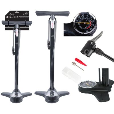 POMPKA WARSZTATOWO ROWEROWA 160PSI (11BAR) Z MANOMETREM XQMAX PRO POMPKA WARSZTATOWO ROWEROWA 160PSI (11BAR) Z MANOMETREM XQMAX PRO