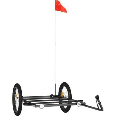 VMP Przyczepka Rowerowa, Czarna, 135x68x37 Cm, Żelazna VMP Przyczepka Rowerowa, Czarna, 135x68x37 Cm, Żelazna