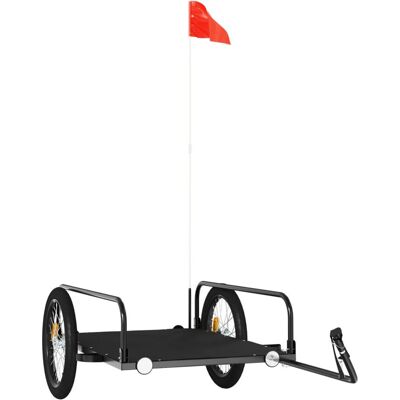 VMP Przyczepka Rowerowa, Czarna, 135x70x37 Cm, Żelazna VMP Przyczepka Rowerowa, Czarna, 135x70x37 Cm, Żelazna