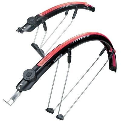 Topeak, Zestaw błotników, Defender iGLOW X Set, czerwony, 700x25c Topeak, Zestaw błotników, Defender iGLOW X Set, czerwony, 700x25c