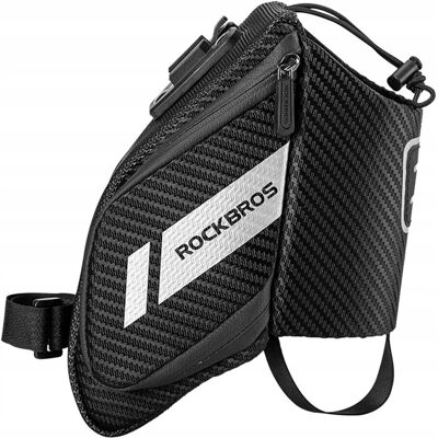 Rockbros Torba Rowerowa Pod Siodełko Z Kieszonką Na Butelkę Bidon 1.5l - Czarna Rockbros Torba Rowerowa Pod Siodełko Z Kieszonką Na Butelkę Bidon 1.5l - Czarna