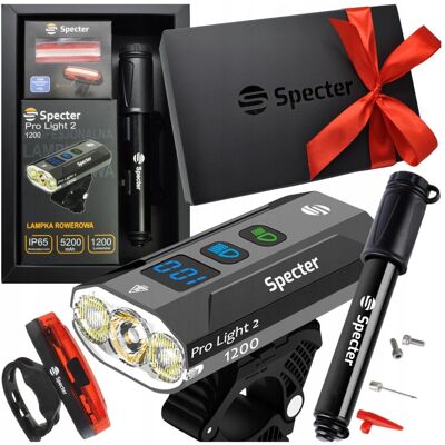 Zestaw Lampek Rowerowych Specter Prolight2 1200lm Tyl Aqy Pompka Zestaw Lampek Rowerowych Specter Prolight2 1200lm Tyl Aqy Pompka