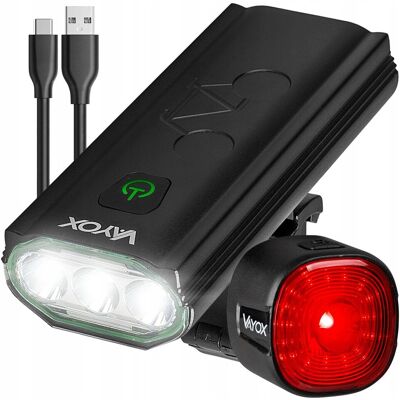 Zestaw Lampka Rowerowa Led Przednia Tylna Oświetlenie Przód Tyl Usb Vayox Zestaw Lampka Rowerowa Led Przednia Tylna Oświetlenie Przód Tyl Usb Vayox
