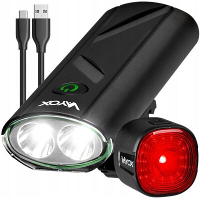 Zestaw Lampka Rowerowa Led Przód Tył Oświetlenie Przednie Tylne Usb Vayox Zestaw Lampka Rowerowa Led Przód Tył Oświetlenie Przednie Tylne Usb Vayox