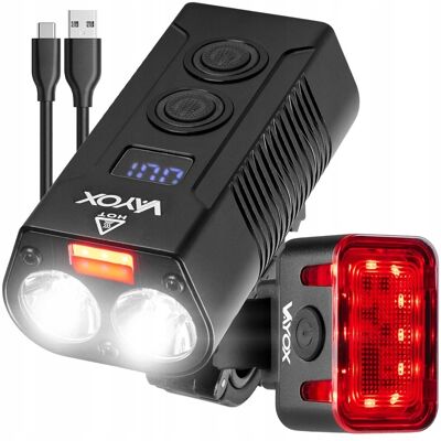 Zestaw Lampka Rowerowa Przednia I Tylna Oświetelnie Led Powerbank Pro Vayox Zestaw Lampka Rowerowa Przednia I Tylna Oświetelnie Led Powerbank Pro Vayox