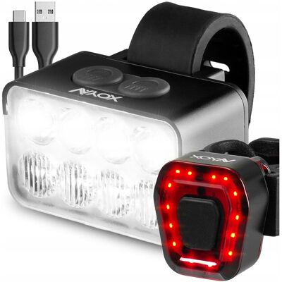 Zestaw Lampka Rowerowa Przednia Tylna Oświetlenie Przód Tył Usb-C Vayox Zestaw Lampka Rowerowa Przednia Tylna Oświetlenie Przód Tył Usb-C Vayox
