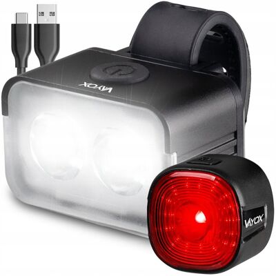 Zestaw Lampka Rowerowa Usb Przednia Tylna Czerwona Oświetlenie Mocne Vayox Zestaw Lampka Rowerowa Usb Przednia Tylna Czerwona Oświetlenie Mocne Vayox
