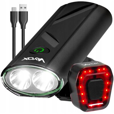 Zestaw Lampki Rowerowe Usb Przednia Tylna Oświetlenie Przód Tył Usb-C Vayox Zestaw Lampki Rowerowe Usb Przednia Tylna Oświetlenie Przód Tył Usb-C Vayox