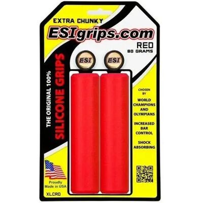 Esi Grips Chwyty Extra Chunky 80g Czerwone + Korki Esi Grips Chwyty Extra Chunky 80g Czerwone + Korki