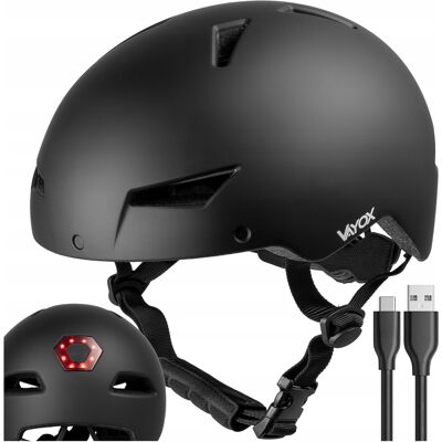 Kask Rowerowy Męski Damski Na Hulajnoge Regulowany 55-58cm Lampka Led Vayox Kask Rowerowy Męski Damski Na Hulajnoge Regulowany 55-58cm Lampka Led Vayox