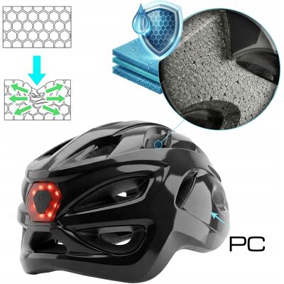 Kask Rowerowy Mtb Regulowany Z Lampką Led Daszkiem 55-58 Black Speed Vayox Kask Rowerowy Mtb Regulowany Z Lampką Led Daszkiem 55-58 Black Speed Vayox
