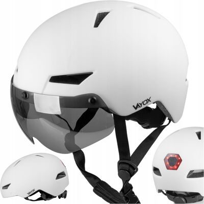 Kask Rowerowy Na Hulajnoge Regulowany 55-58cm Lampka Led + Szybka Vayox Kask Rowerowy Na Hulajnoge Regulowany 55-58cm Lampka Led + Szybka Vayox