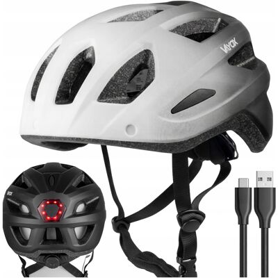 Kask Rowerowy Vayox Active Va0424wbm Biało-Czarny Mtb Z Lampką (Rozmiar M) Kask Rowerowy Vayox Active Va0424wbm Biało-Czarny Mtb Z Lampką (Rozmiar M)