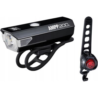Zestaw Lampek Rowerowych Cateye Ampp 200 + Orb Zestaw Lampek Rowerowych Cateye Ampp 200 + Orb