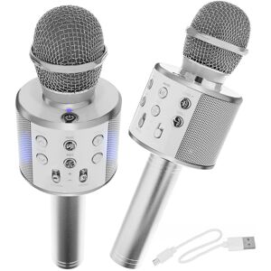 Bezprzewodowy Mikrofon TechSolz - Srebrny - Karaoke Microphone Bezprzewodowy Mikrofon TechSolz - Srebrny - Karaoke Microphone