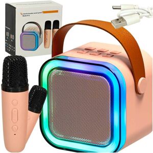 Artemis Zestaw Karaoke Głośnik Bluetooth Przenośny + 2 Mikrofony LED USB Różowy Artemis Zestaw Karaoke Głośnik Bluetooth Przenośny + 2 Mikrofony LED USB Różowy