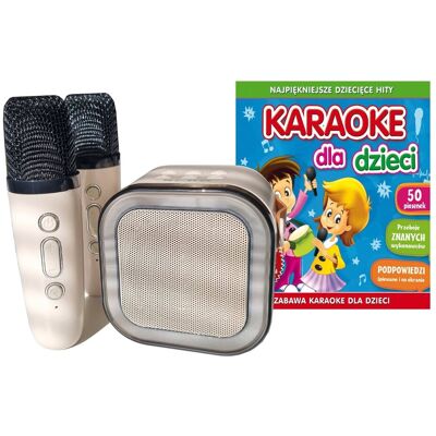 Inny producent FIRMOWY GŁOŚNIK BT + 2 MIKROFONY BEZPRZEWODOWE + 50 piosenek KARAOKE DLA DZIECI DVD i MP4 ! Inny producent FIRMOWY GŁOŚNIK BT + 2 MIKROFONY BEZPRZEWODOWE + 50 piosenek KARAOKE DLA DZIECI DVD i MP4 !