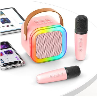 Akuku Zestaw karaoke dla dzieci MINI głośnik bluetooth 5 mini 2 mikrofony RÓŻOWY Akuku Zestaw karaoke dla dzieci MINI głośnik bluetooth 5 mini 2 mikrofony RÓŻOWY