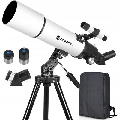Inny producent Eaconn Teleskop Astronomiczny 80mm Biały Przenośny Z Plecakiem Inny producent Eaconn Teleskop Astronomiczny 80mm Biały Przenośny Z Plecakiem