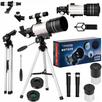 Mirai Profesjonalny Teleskop Astronomiczny 70300 z uchwytem do smatfona zoom 150 Mirai Profesjonalny Teleskop Astronomiczny 70300 z uchwytem do smatfona zoom 150