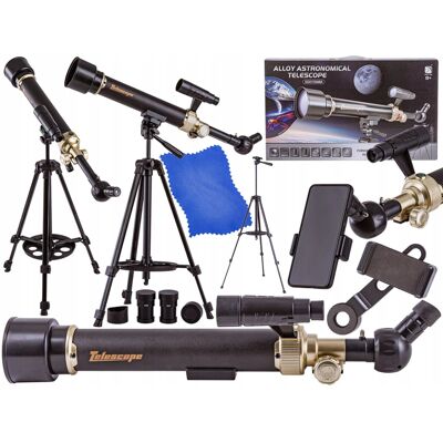 Inny producent Czarny Teleskop Astronomiczny Ze Statywem Luneta Dla Początkujących + Akces Inny producent Czarny Teleskop Astronomiczny Ze Statywem Luneta Dla Początkujących + Akces
