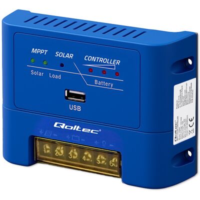 Qoltec Solarny regulator ładowania MPPT 15A do zasilania odbiorników DC i ładowania akumulatorów 12V / 24V LiFePO4 Qoltec Solarny regulator ładowania MPPT 15A do zasilania odbiorników DC i ładowania akumulatorów 12V / 24V LiFePO4