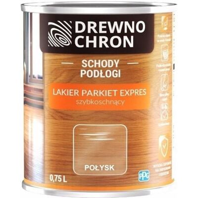 Drewnochron Lakier Parkiet Ekspres Szybkoschnący Do Parkietów Połysk 0.75l Drewnochron Lakier Parkiet Ekspres Szybkoschnący Do Parkietów Połysk 0.75l