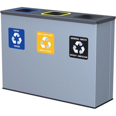 Alda Eko Station 3x60L Szary kosz na śmieci - Segregacja Alda Eko Station 3x60L Szary kosz na śmieci - Segregacja