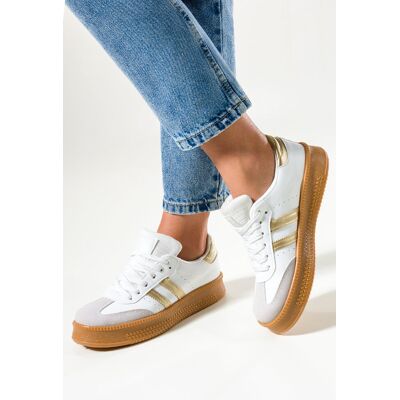 Białe sneakersy damskie buty sportowe na platformie sznurowane Casu 77617-4-39 Białe sneakersy damskie buty sportowe na platformie sznurowane Casu 77617-4-39